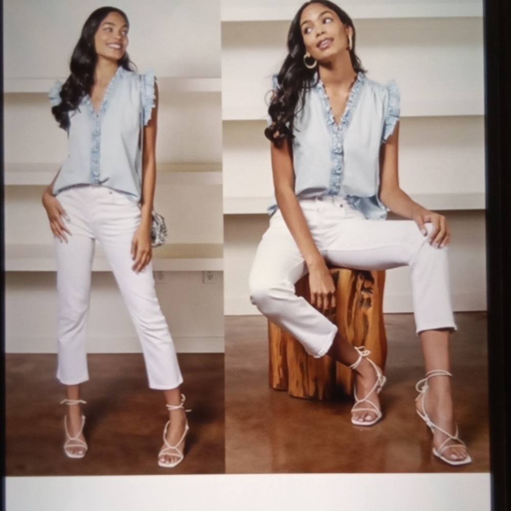 Agolde Riley High Rise Straight Crop Stretch Sour Cream Color Womens 30 - Picture 1 of 11